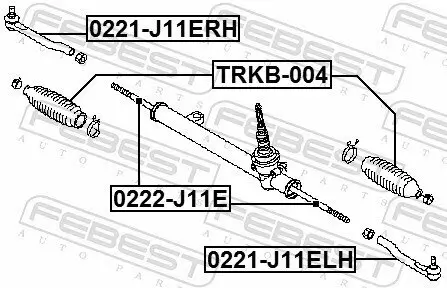 Axialgelenk, Spurstange Vorderachse FEBEST 0222-J11E Bild Axialgelenk, Spurstange Vorderachse FEBEST 0222-J11E