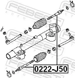 Axialgelenk, Spurstange Vorderachse FEBEST 0222-J50 Bild Axialgelenk, Spurstange Vorderachse FEBEST 0222-J50