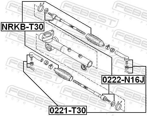 Axialgelenk, Spurstange Vorderachse FEBEST 0222-N16J Bild Axialgelenk, Spurstange Vorderachse FEBEST 0222-N16J