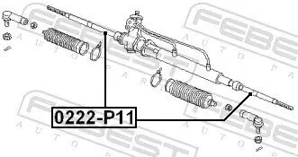 Axialgelenk, Spurstange Vorderachse FEBEST 0222-P11 Bild Axialgelenk, Spurstange Vorderachse FEBEST 0222-P11