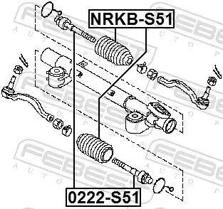 Axialgelenk, Spurstange Vorderachse FEBEST 0222-S51 Bild Axialgelenk, Spurstange Vorderachse FEBEST 0222-S51