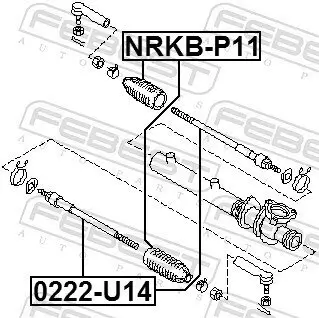 Axialgelenk, Spurstange Vorderachse FEBEST 0222-U14 Bild Axialgelenk, Spurstange Vorderachse FEBEST 0222-U14