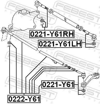 Axialgelenk, Spurstange Vorderachse FEBEST 0222-Y61 Bild Axialgelenk, Spurstange Vorderachse FEBEST 0222-Y61