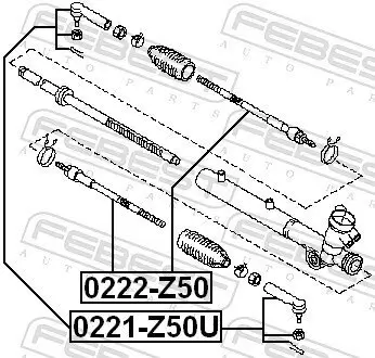 Axialgelenk, Spurstange Vorderachse FEBEST 0222-Z50 Bild Axialgelenk, Spurstange Vorderachse FEBEST 0222-Z50