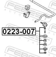 Stange/Strebe, Stabilisator Vorderachse FEBEST 0223-007 Bild Stange/Strebe, Stabilisator Vorderachse FEBEST 0223-007