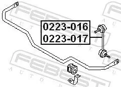 Stange/Strebe, Stabilisator Hinterachse rechts FEBEST 0223-016 Bild Stange/Strebe, Stabilisator Hinterachse rechts FEBEST 0223-016