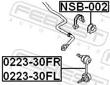 Stange/Strebe, Stabilisator Vorderachse rechts FEBEST 0223-30FR Bild Stange/Strebe, Stabilisator Vorderachse rechts FEBEST 0223-30FR