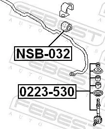 Stange/Strebe, Stabilisator Vorderachse FEBEST 0223-530 Bild Stange/Strebe, Stabilisator Vorderachse FEBEST 0223-530