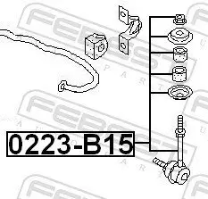Stange/Strebe, Stabilisator Hinterachse FEBEST 0223-B15 Bild Stange/Strebe, Stabilisator Hinterachse FEBEST 0223-B15