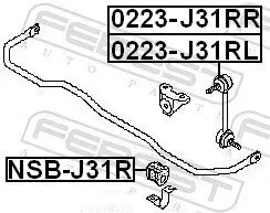 Stange/Strebe, Stabilisator Hinterachse links FEBEST 0223-J31RL Bild Stange/Strebe, Stabilisator Hinterachse links FEBEST 0223-J31RL