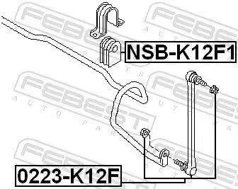 Stange/Strebe, Stabilisator Vorderachse FEBEST 0223-K12F Bild Stange/Strebe, Stabilisator Vorderachse FEBEST 0223-K12F
