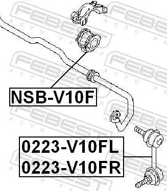 Stange/Strebe, Stabilisator Vorderachse links FEBEST 0223-V10FL Bild Stange/Strebe, Stabilisator Vorderachse links FEBEST 0223-V10FL