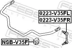 Stange/Strebe, Stabilisator Vorderachse rechts FEBEST 0223-V35FR Bild Stange/Strebe, Stabilisator Vorderachse rechts FEBEST 0223-V35FR