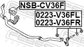 Stange/Strebe, Stabilisator Vorderachse rechts FEBEST 0223-V36FR Bild Stange/Strebe, Stabilisator Vorderachse rechts FEBEST 0223-V36FR