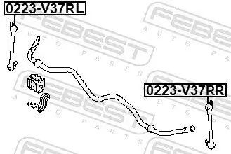 Stange/Strebe, Stabilisator Hinterachse rechts FEBEST 0223-V37RR Bild Stange/Strebe, Stabilisator Hinterachse rechts FEBEST 0223-V37RR