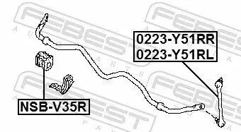 Stange/Strebe, Stabilisator Hinterachse links FEBEST 0223-Y51RL Bild Stange/Strebe, Stabilisator Hinterachse links FEBEST 0223-Y51RL