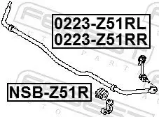 Stange/Strebe, Stabilisator Hinterachse rechts FEBEST 0223-Z51RR Bild Stange/Strebe, Stabilisator Hinterachse rechts FEBEST 0223-Z51RR