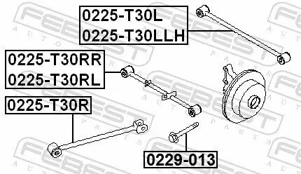 Lenker, Radaufhängung Hinterachse links vor der Achse FEBEST 0225-T30RL Bild Lenker, Radaufhängung Hinterachse links vor der Achse FEBEST 0225-T30RL