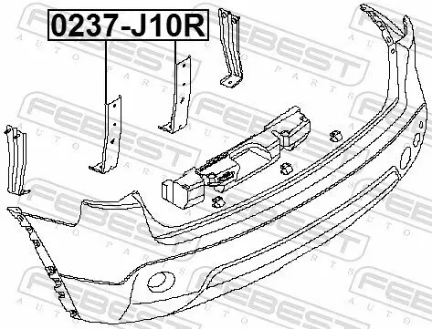 Halter, Stoßfänger FEBEST 0237-J10R Bild Halter, Stoßfänger FEBEST 0237-J10R