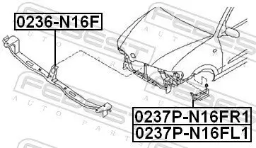 Halter, Stoßfänger FEBEST 0237P-N16FL1 Bild Halter, Stoßfänger FEBEST 0237P-N16FL1