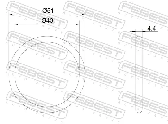 Dichtung, Abgasrohr FEBEST 02491-006 Bild Dichtung, Abgasrohr FEBEST 02491-006