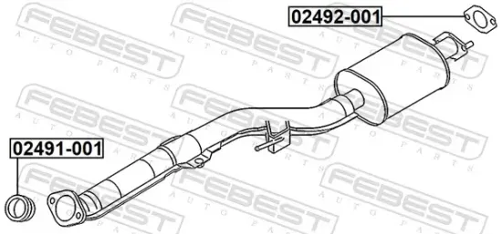 Dichtung, Abgasrohr FEBEST 02492-001 Bild Dichtung, Abgasrohr FEBEST 02492-001