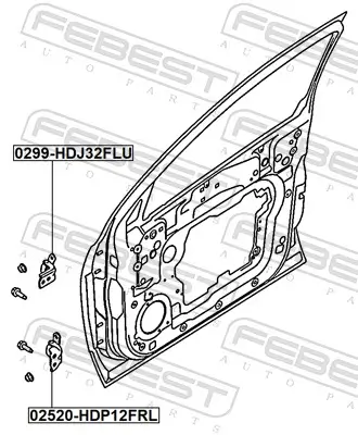 Türscharnier FEBEST 02520-HDP12FRL Bild Türscharnier FEBEST 02520-HDP12FRL