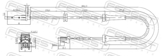 Sensor, Raddrehzahl Vorderachse FEBEST 02606-001 Bild Sensor, Raddrehzahl Vorderachse FEBEST 02606-001