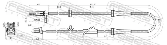 Sensor, Raddrehzahl Vorderachse rechts FEBEST 02606-011 Bild Sensor, Raddrehzahl Vorderachse rechts FEBEST 02606-011