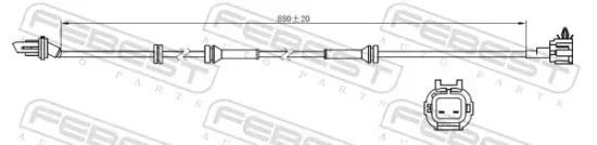 Sensor, Raddrehzahl Hinterachse rechts FEBEST 02606-019 Bild Sensor, Raddrehzahl Hinterachse rechts FEBEST 02606-019