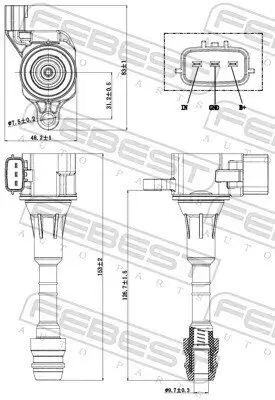 Zündspule FEBEST 02640-001 Bild Zündspule FEBEST 02640-001