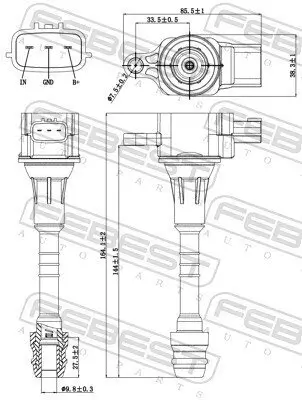 Zündspule FEBEST 02640-003 Bild Zündspule FEBEST 02640-003
