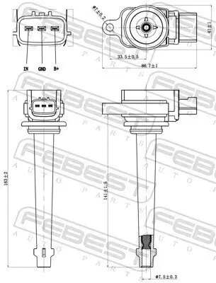 Zündspule FEBEST 02640-004 Bild Zündspule FEBEST 02640-004