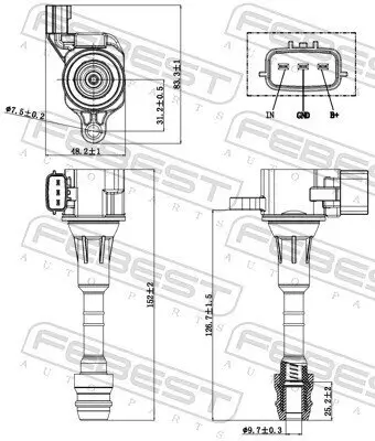 Zündspule FEBEST 02640-006 Bild Zündspule FEBEST 02640-006