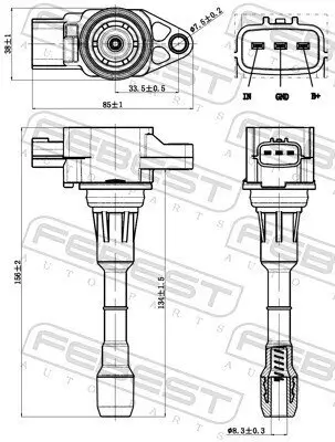 Zündspule FEBEST 02640-008 Bild Zündspule FEBEST 02640-008