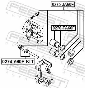 Führungsbolzen, Bremssattel FEBEST 0274-A60F-KIT Bild Führungsbolzen, Bremssattel FEBEST 0274-A60F-KIT