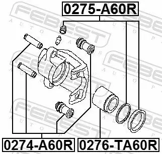 Führungsbolzen, Bremssattel FEBEST 0274-A60R Bild Führungsbolzen, Bremssattel FEBEST 0274-A60R