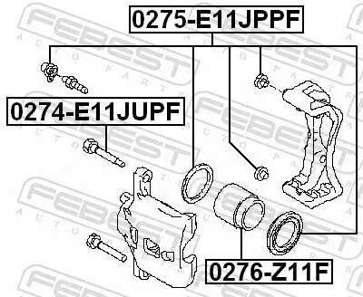 Führungsbolzen, Bremssattel Vorderachse oben FEBEST 0274-E11JUPF Bild Führungsbolzen, Bremssattel Vorderachse oben FEBEST 0274-E11JUPF