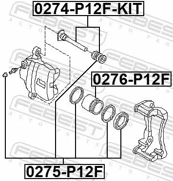 Führungsbolzen, Bremssattel FEBEST 0274-P12F-KIT Bild Führungsbolzen, Bremssattel FEBEST 0274-P12F-KIT