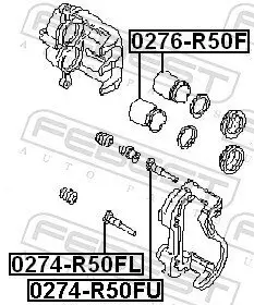 Führungsbolzen, Bremssattel FEBEST 0274-R50FU Bild Führungsbolzen, Bremssattel FEBEST 0274-R50FU