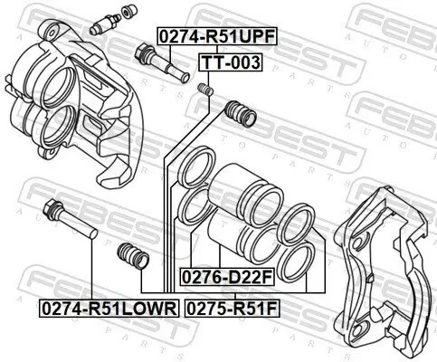 Führungsbolzen, Bremssattel FEBEST 0274-R51LOWF Bild Führungsbolzen, Bremssattel FEBEST 0274-R51LOWF