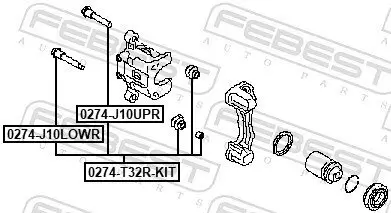 Führungsbolzen, Bremssattel FEBEST 0274-T32R-KIT Bild Führungsbolzen, Bremssattel FEBEST 0274-T32R-KIT