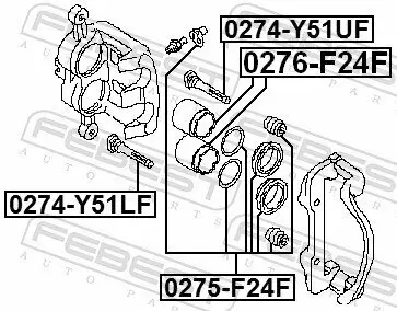 Führungsbolzen, Bremssattel FEBEST 0274-Y51LF Bild Führungsbolzen, Bremssattel FEBEST 0274-Y51LF