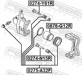 Reparatursatz, Bremssattel FEBEST 0275-A32F Bild Reparatursatz, Bremssattel FEBEST 0275-A32F