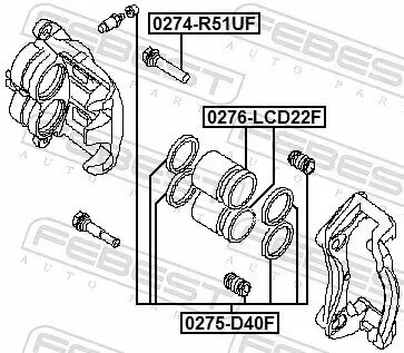 Reparatursatz, Bremssattel FEBEST 0275-D40F Bild Reparatursatz, Bremssattel FEBEST 0275-D40F