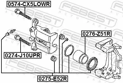 Reparatursatz, Bremssattel FEBEST 0275-E52R Bild Reparatursatz, Bremssattel FEBEST 0275-E52R