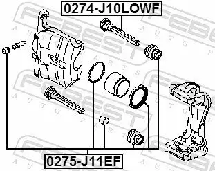 Reparatursatz, Bremssattel FEBEST 0275-J11EF Bild Reparatursatz, Bremssattel FEBEST 0275-J11EF