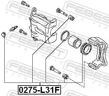 Reparatursatz, Bremssattel Vorderachse FEBEST 0275-L31F Bild Reparatursatz, Bremssattel Vorderachse FEBEST 0275-L31F