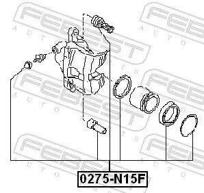 Reparatursatz, Bremssattel Vorderachse FEBEST 0275-N15F Bild Reparatursatz, Bremssattel Vorderachse FEBEST 0275-N15F