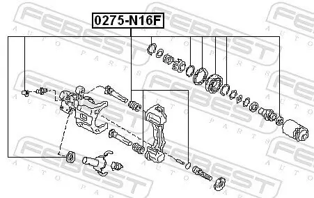 Reparatursatz, Bremssattel Vorderachse FEBEST 0275-N16F Bild Reparatursatz, Bremssattel Vorderachse FEBEST 0275-N16F
